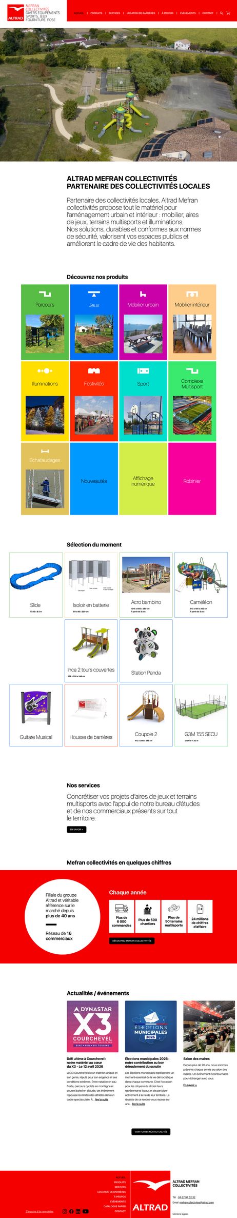 Création du site internet catalogue pour Altrad Collectivités