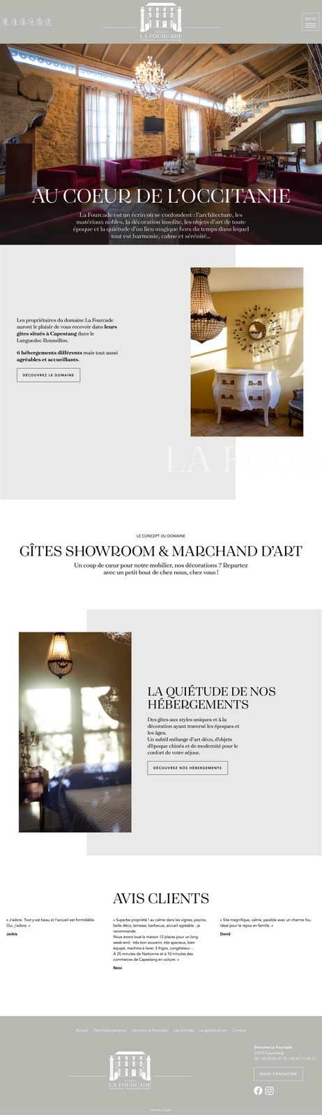 Création du site internet du domaine de la Fourcade près de Béziers