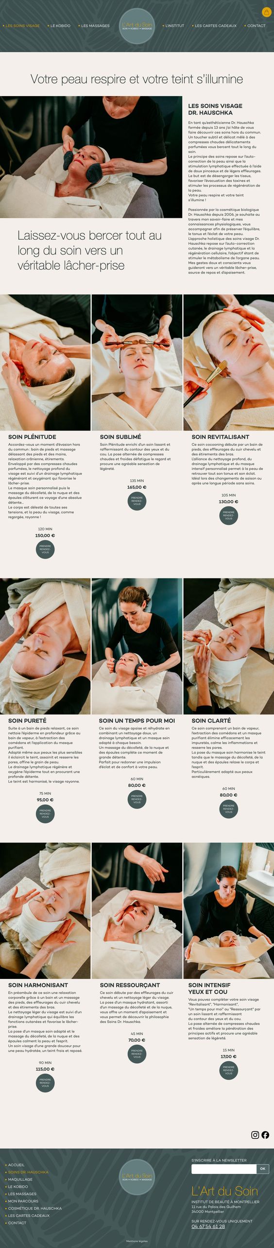 Aperçu de la page Dr Hauschka du site internet de l’Art du Soin
