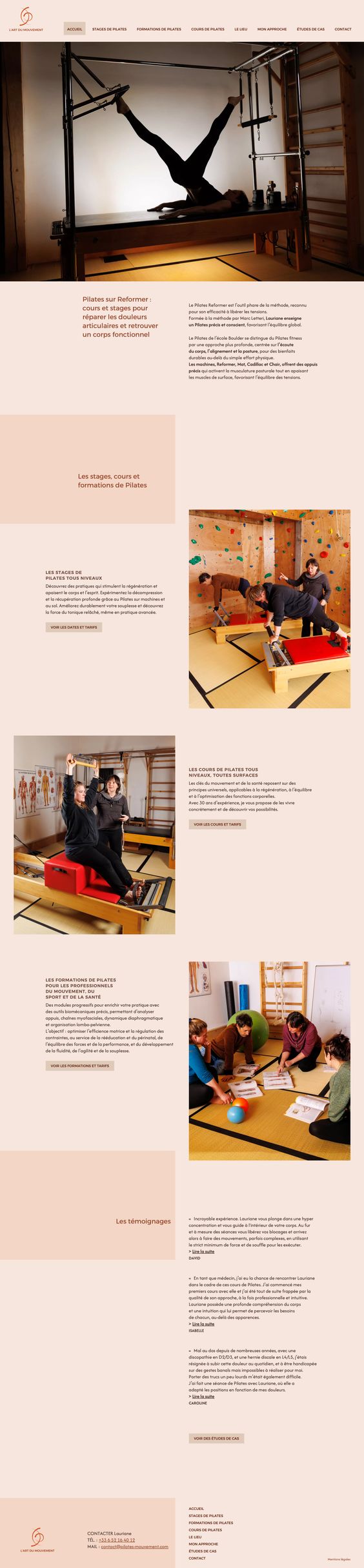 Création du site internet de Pilates Mouvement